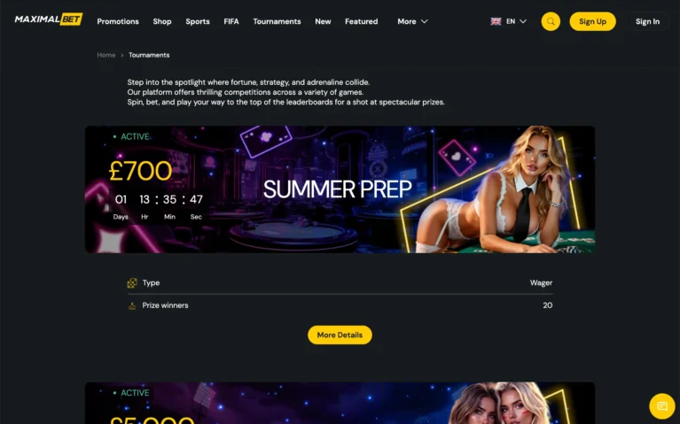 Maximalbet tournaments